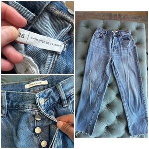 pacsun distressed high rise straight jeans size 26